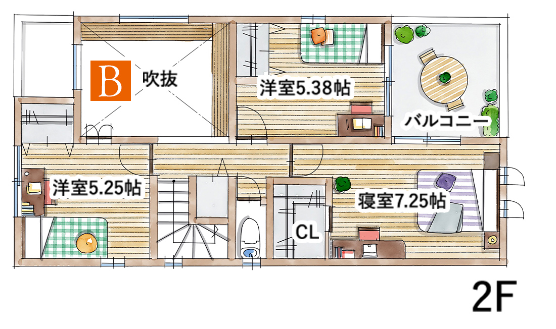 家庭菜園を楽しむ 間取り図 2F