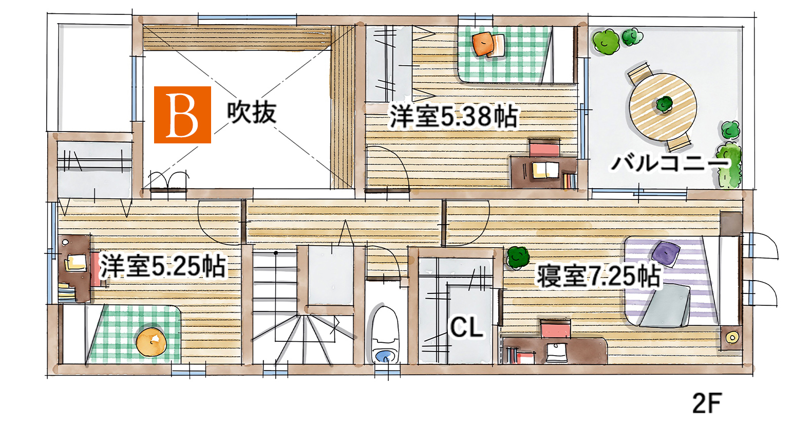 家庭菜園を楽しむ 間取り図 2F